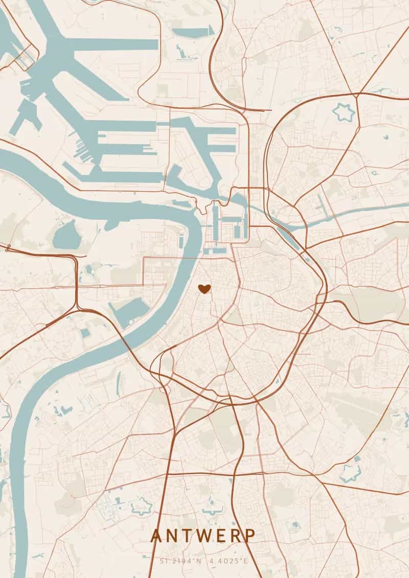 Personalisiertes Stadtposter von Antwerpen — Antwerpen