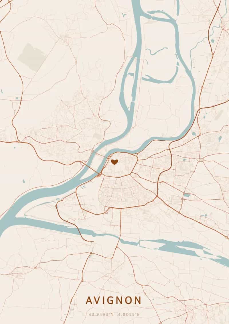 Poster de carte personnalisé d'Avignon — Avignon