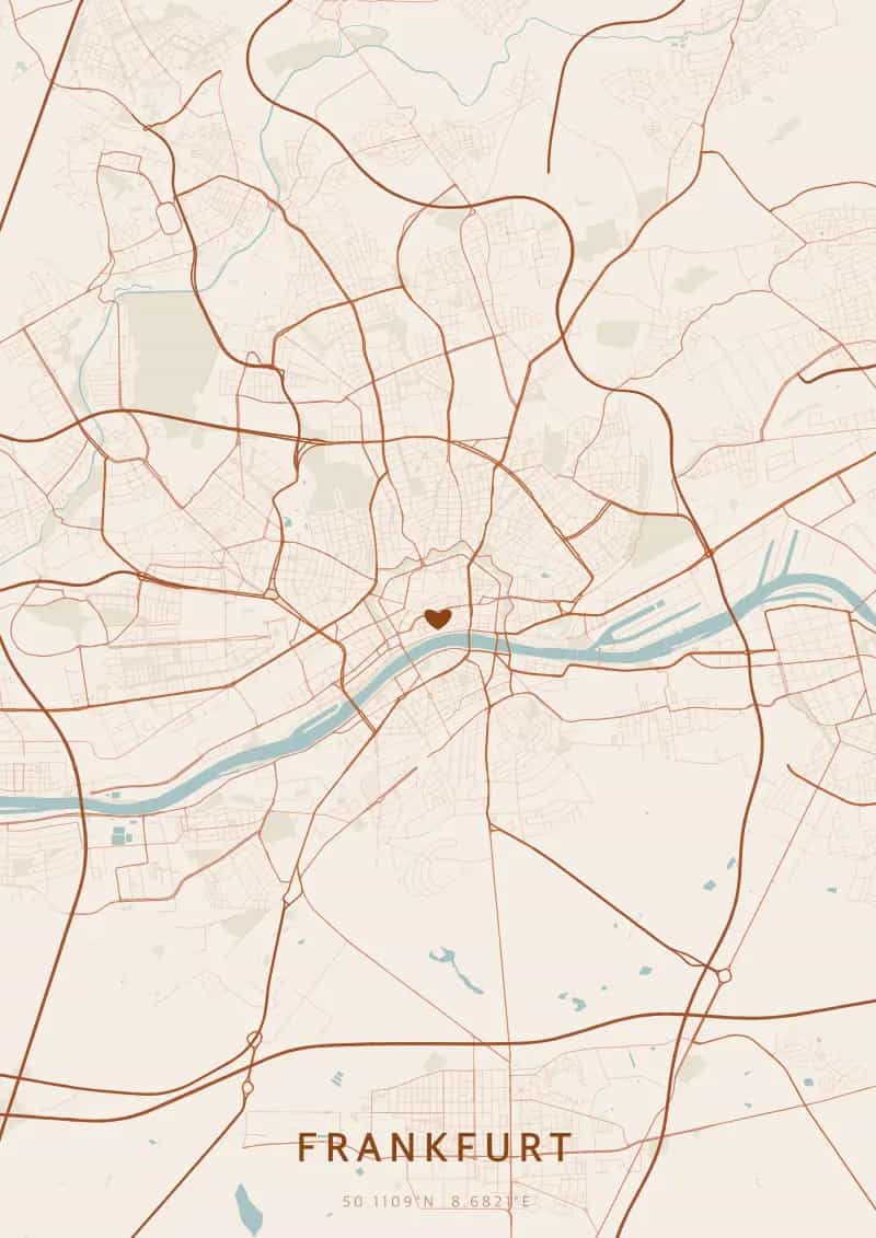 Póster de mapa personalizado de Fráncfort — Fráncfort