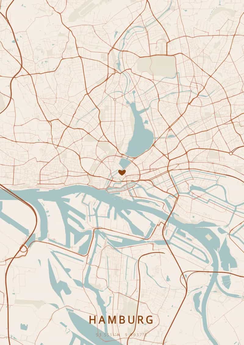 Personalisiertes Stadtposter von Hamburg — Hamburg