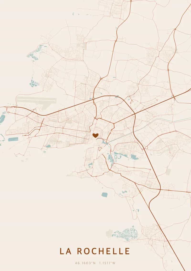 Poster de carte personnalisé de La Rochelle — La Rochelle