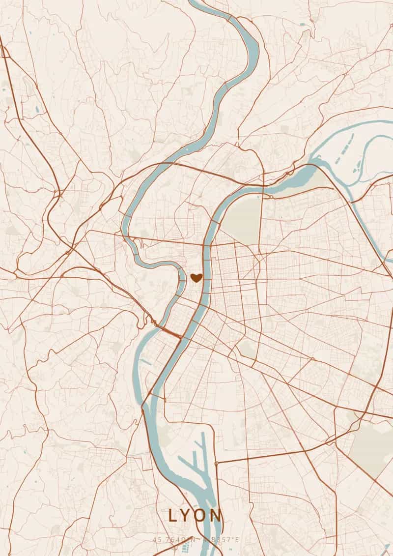 Poster de carte personnalisé de Lyon — Lyon