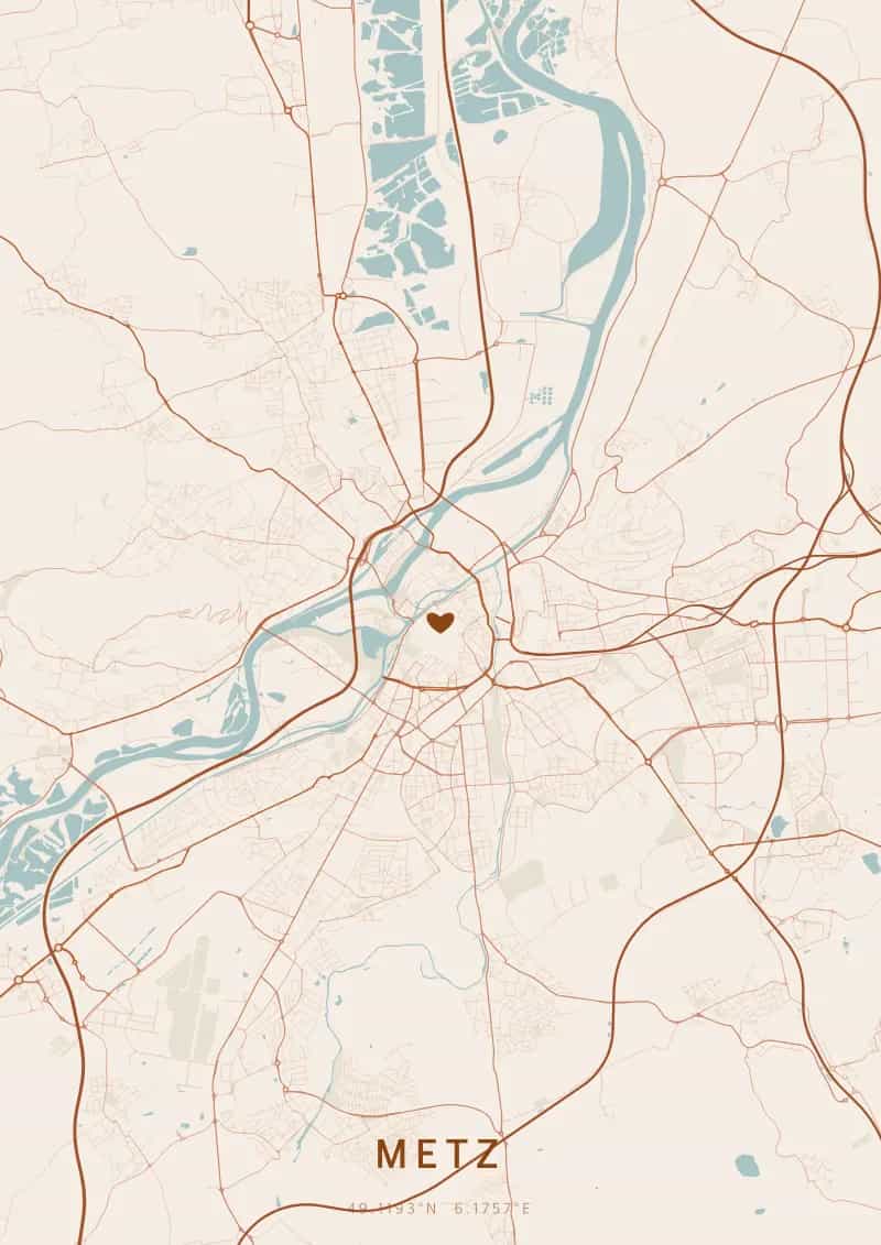 Personalisiertes Stadtposter von Metz — Metz