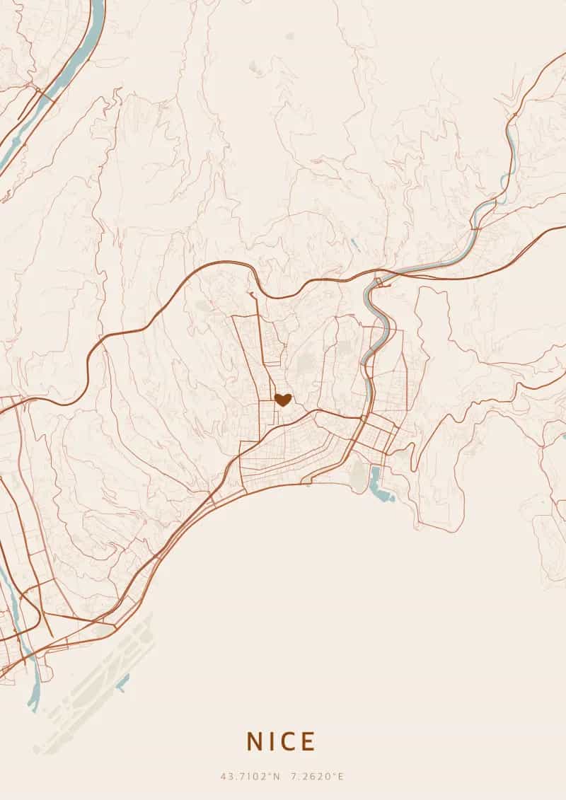 Poster de carte personnalisé de Nice — Nice