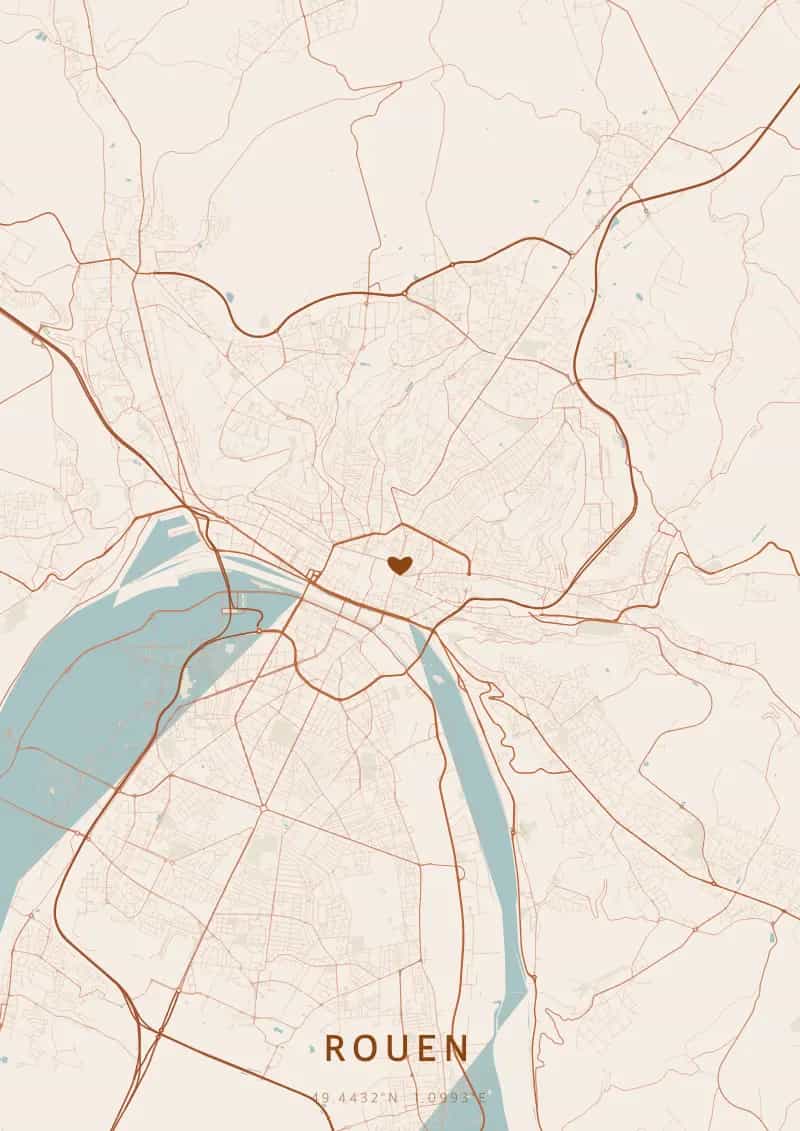 Personalisiertes Stadtposter von Rouen — Rouen