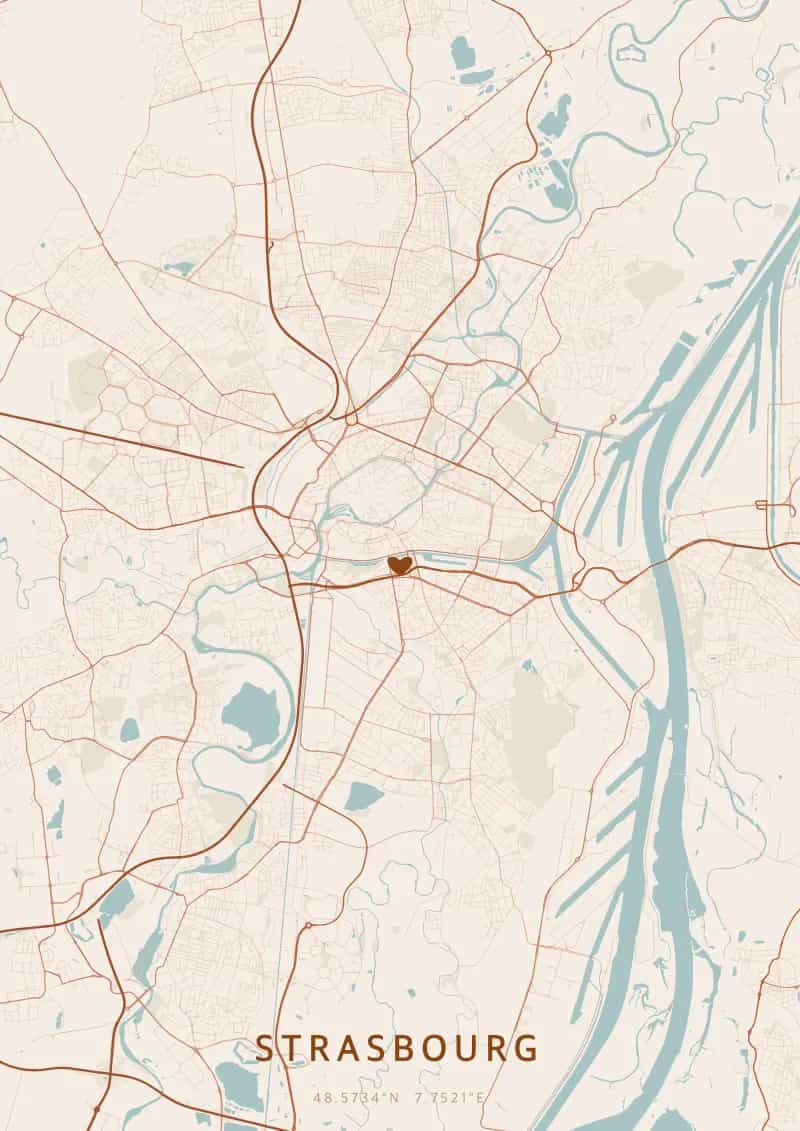 Poster de carte personnalisé de Strasbourg — Strasbourg