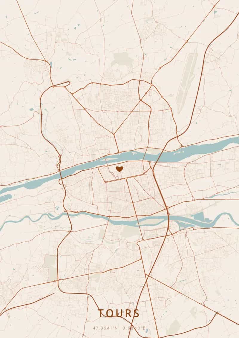 Personalisiertes Stadtposter von Tours — Tours