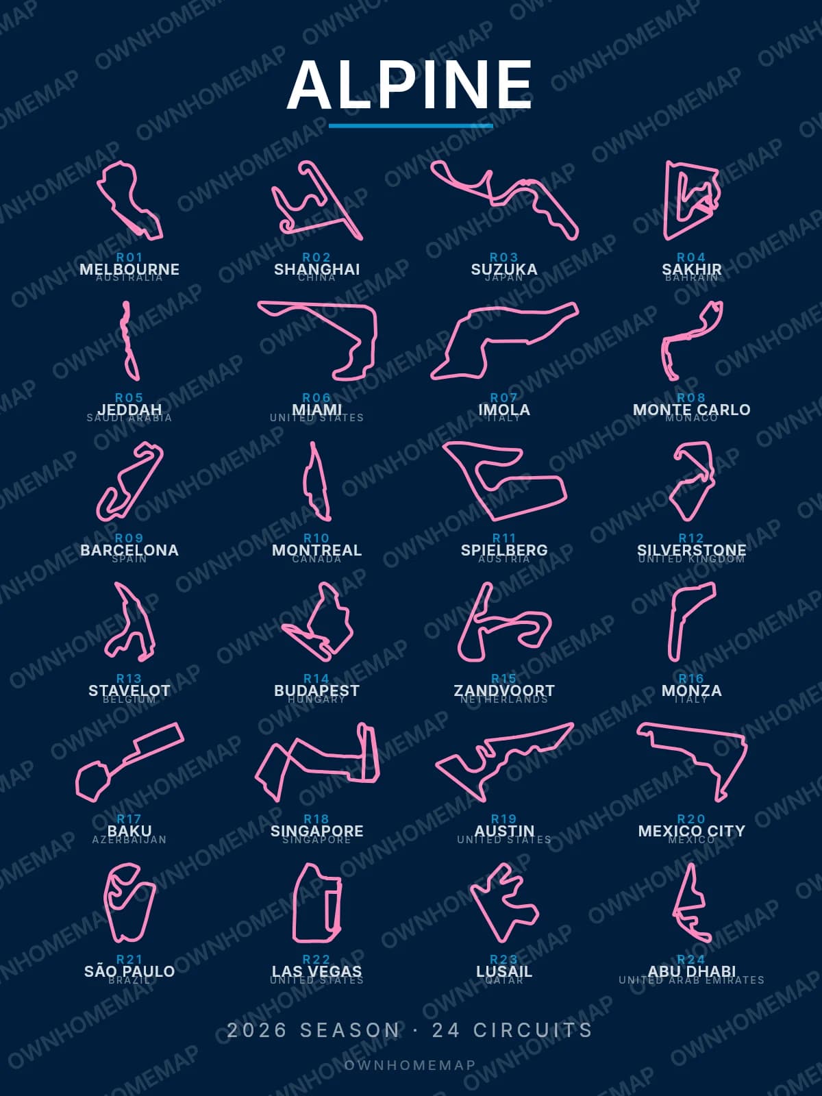 Alpine Edition — F1 2026 Calendar