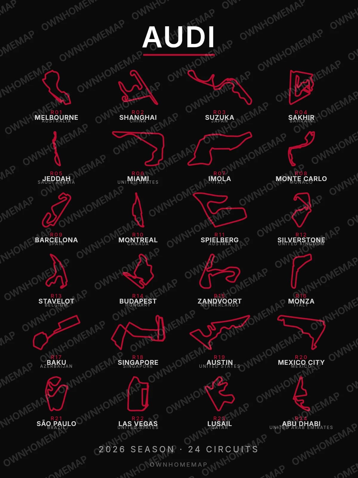 Audi Edition — F1 2026 Calendar