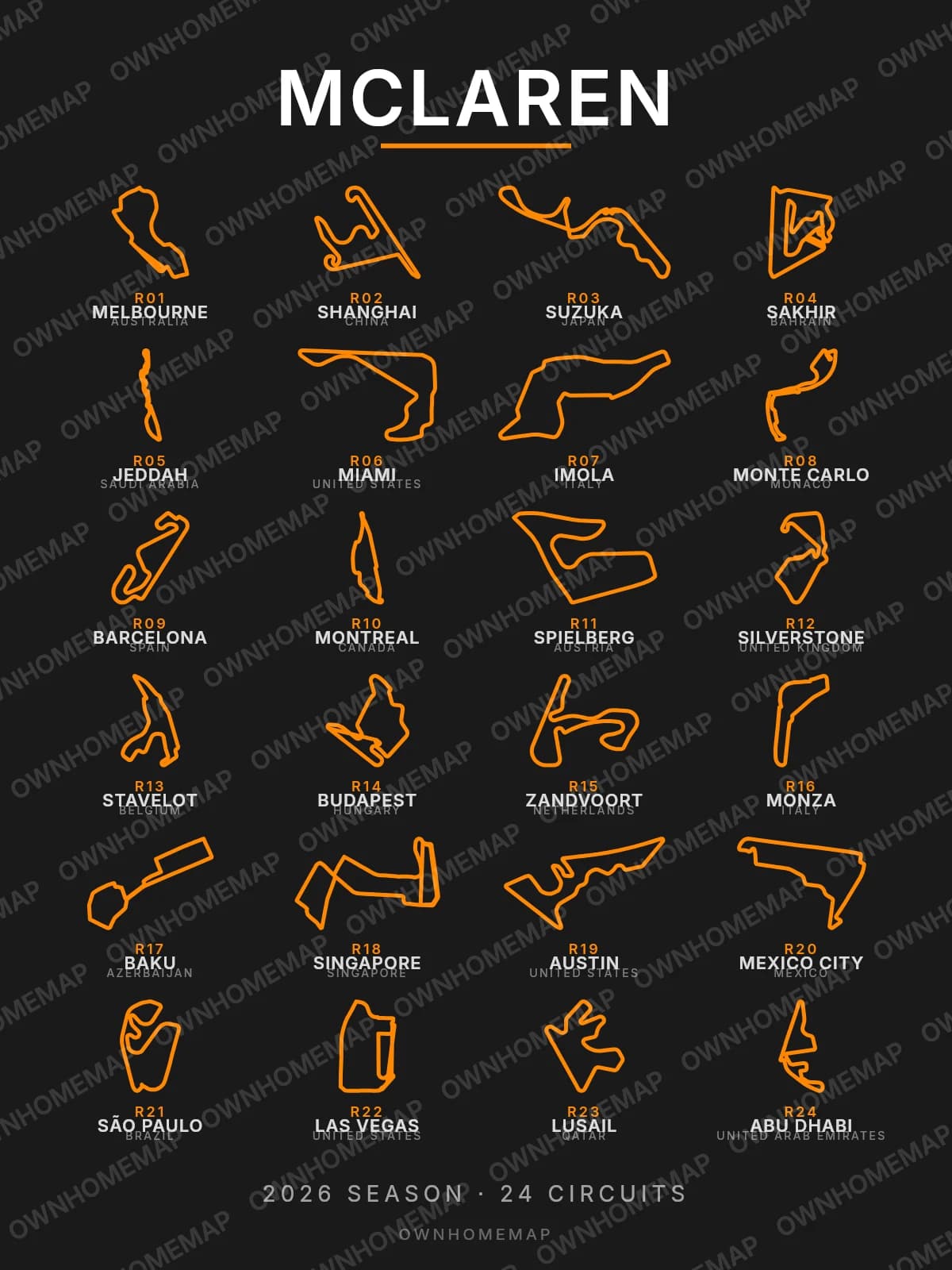 McLaren Edition — F1 2026 Calendar