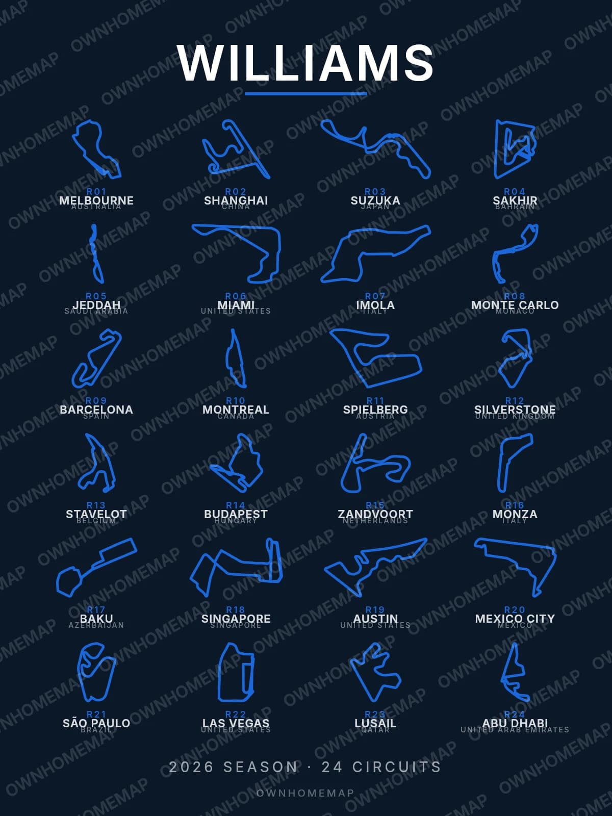 Williams Edition — F1 2026 Calendar
