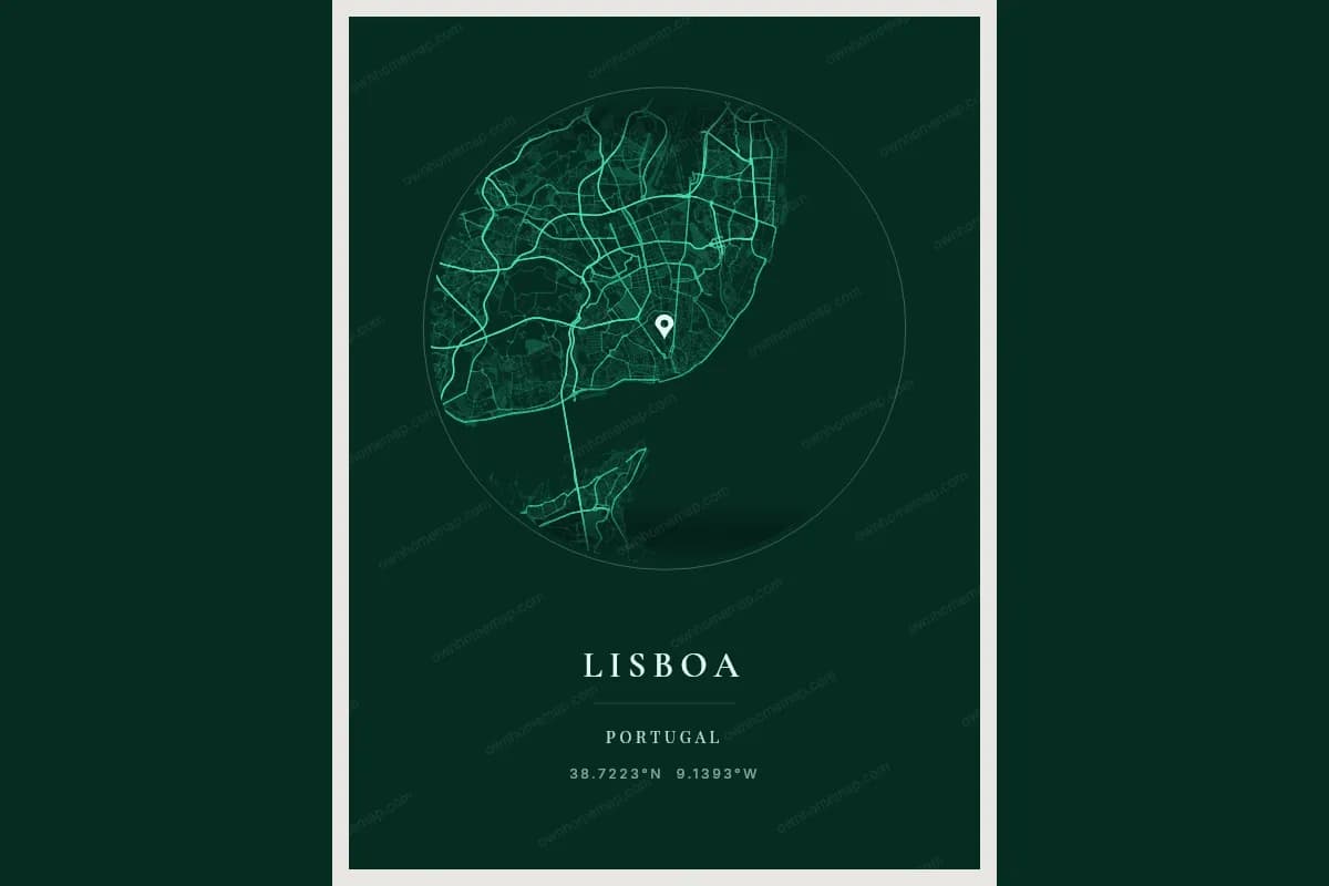 Idées d'inscriptions sur un poster de carte de ville