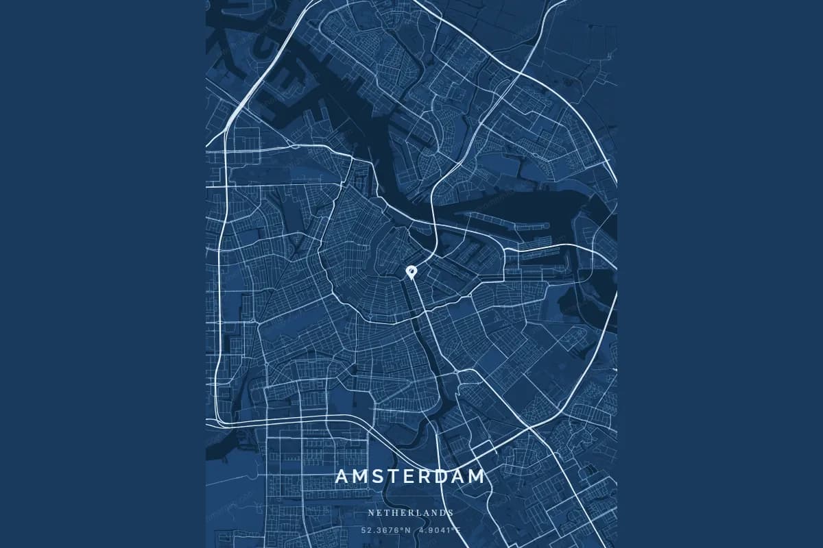 Poster de carte dans un cadre élégant