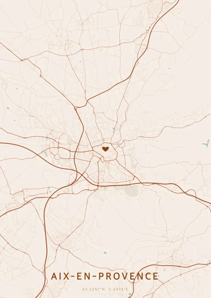 Poster de carte personnalisé d'Aix-en-Provence — Aix-en-Provence
