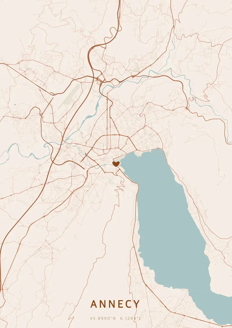 Poster de carte personnalisé d'Annecy — Annecy