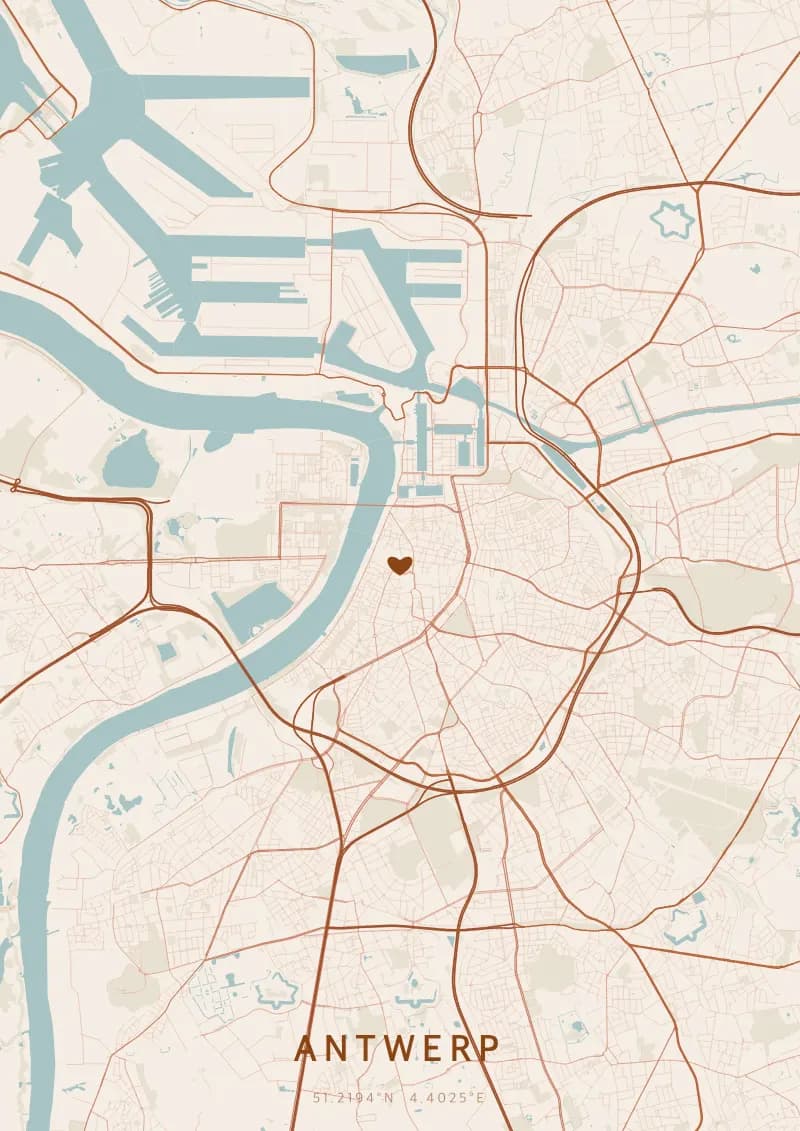 Personalisiertes Stadtposter von Antwerpen — Antwerpen