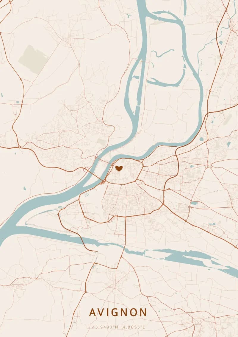Poster de carte personnalisé d'Avignon — Avignon
