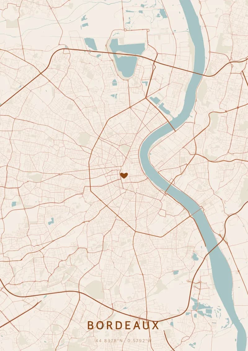 Poster de carte personnalisé de Bordeaux — Bordeaux