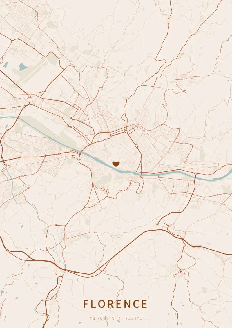 Poster mappa personalizzato di Firenze — Florence