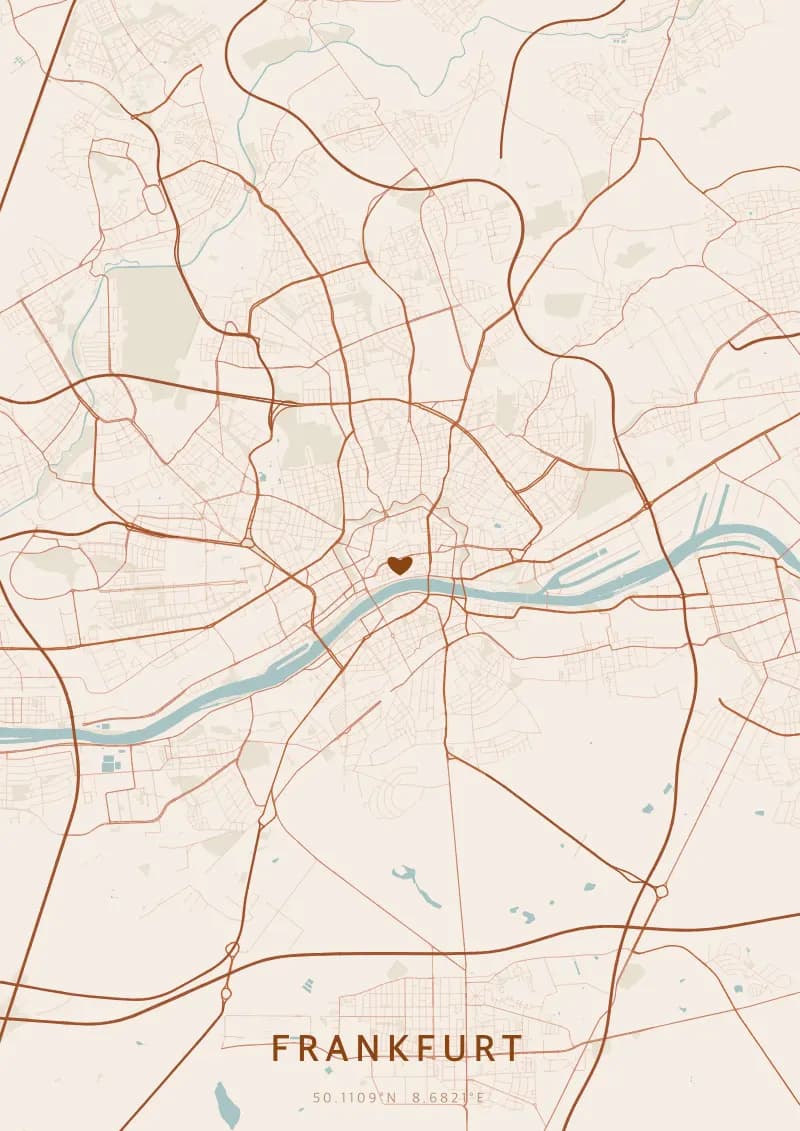 Póster de mapa personalizado de Fráncfort — Fráncfort