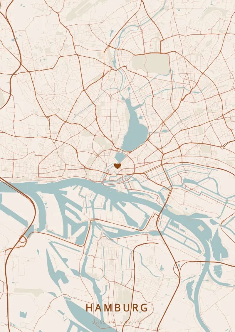 Personalisiertes Stadtposter von Hamburg — Hamburg
