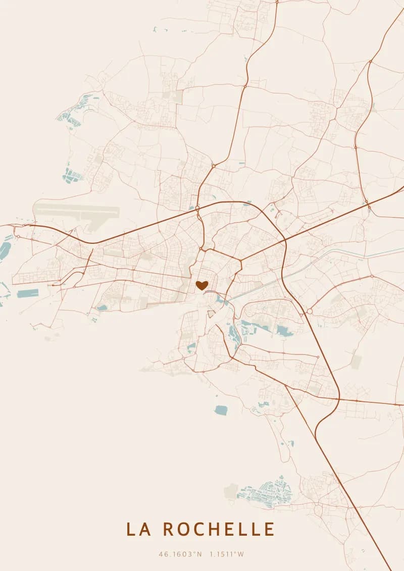 Poster de carte personnalisé de La Rochelle — La Rochelle