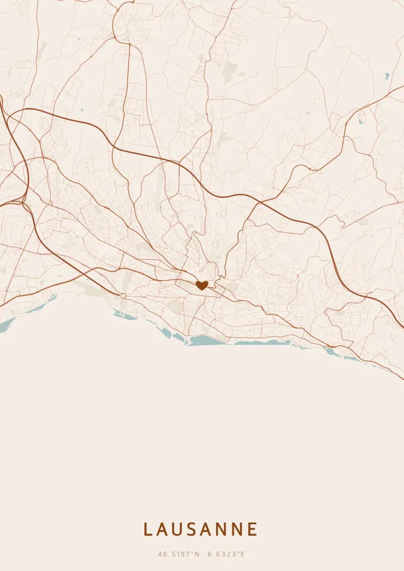 Personalisiertes Stadtposter von Lausanne — Lausanne
