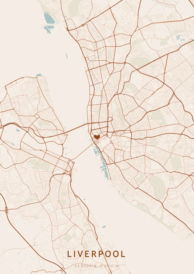 Personalized City Map Poster of Liverpool — Liverpool