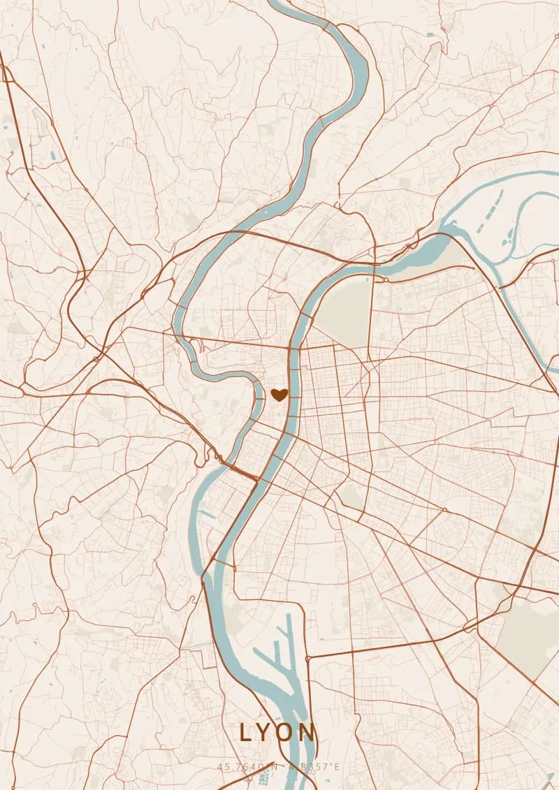 Poster de carte personnalisé de Lyon — Lyon