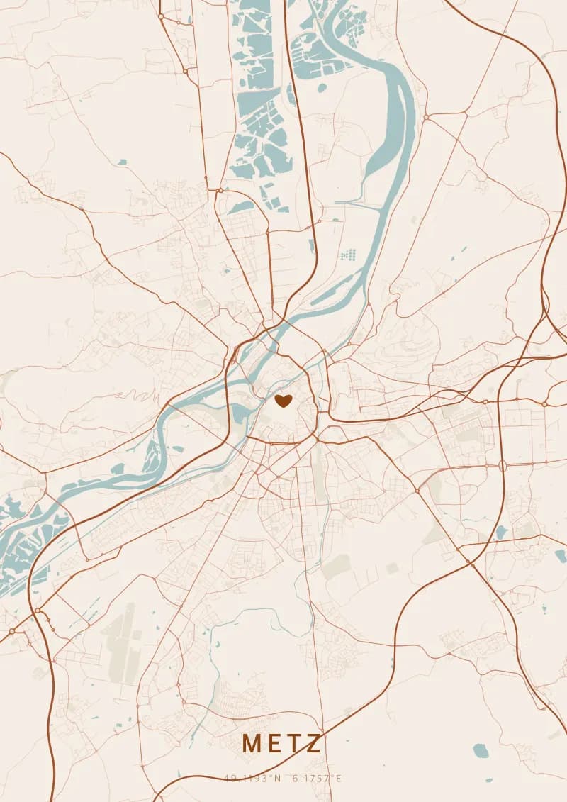 Personalisiertes Stadtposter von Metz — Metz