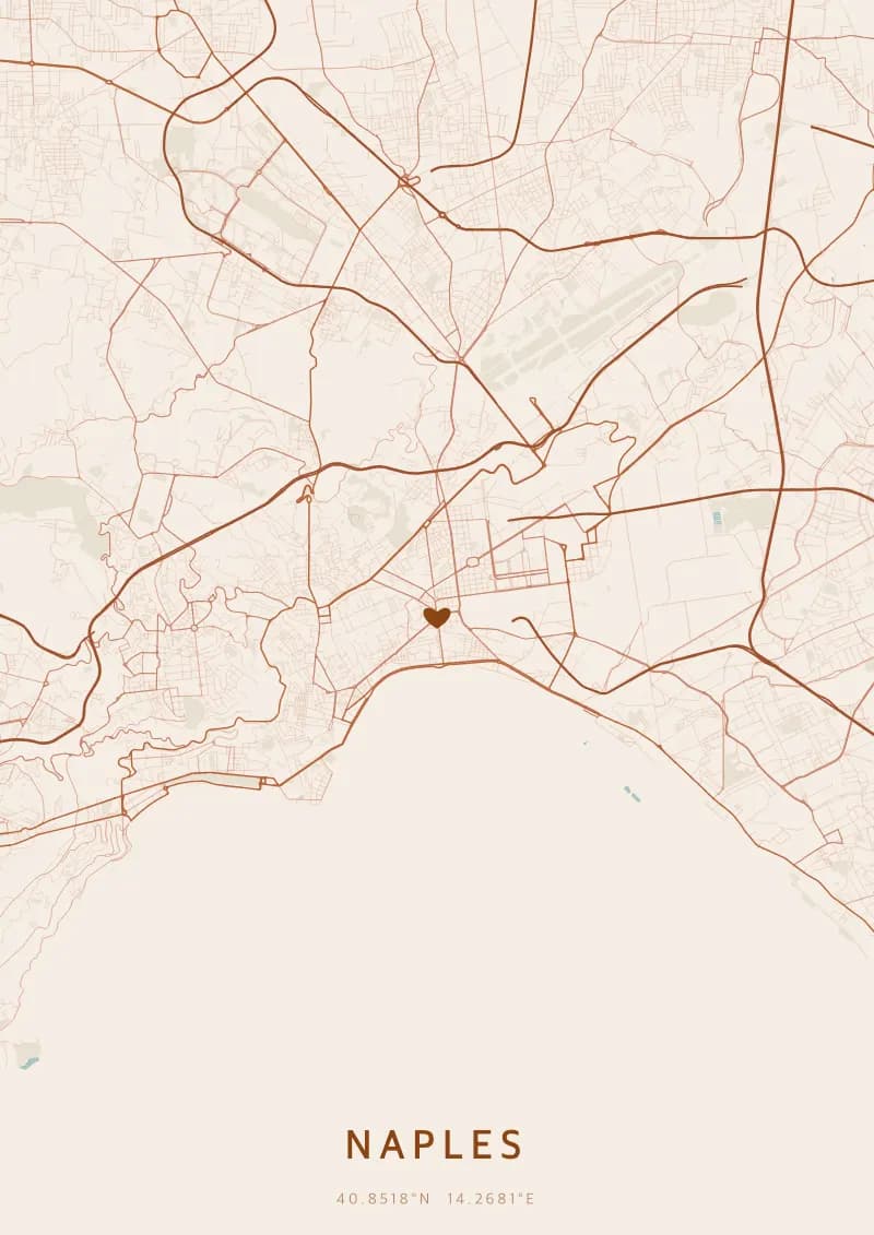 Poster mappa personalizzato di Napoli — Naples