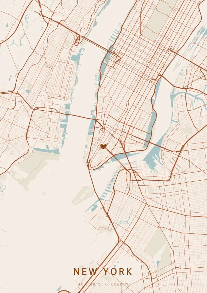 Pôster de mapa personalizado de Nova Iorque — Nova Iorque