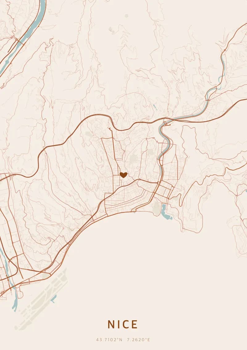 Poster de carte personnalisé de Nice — Nice