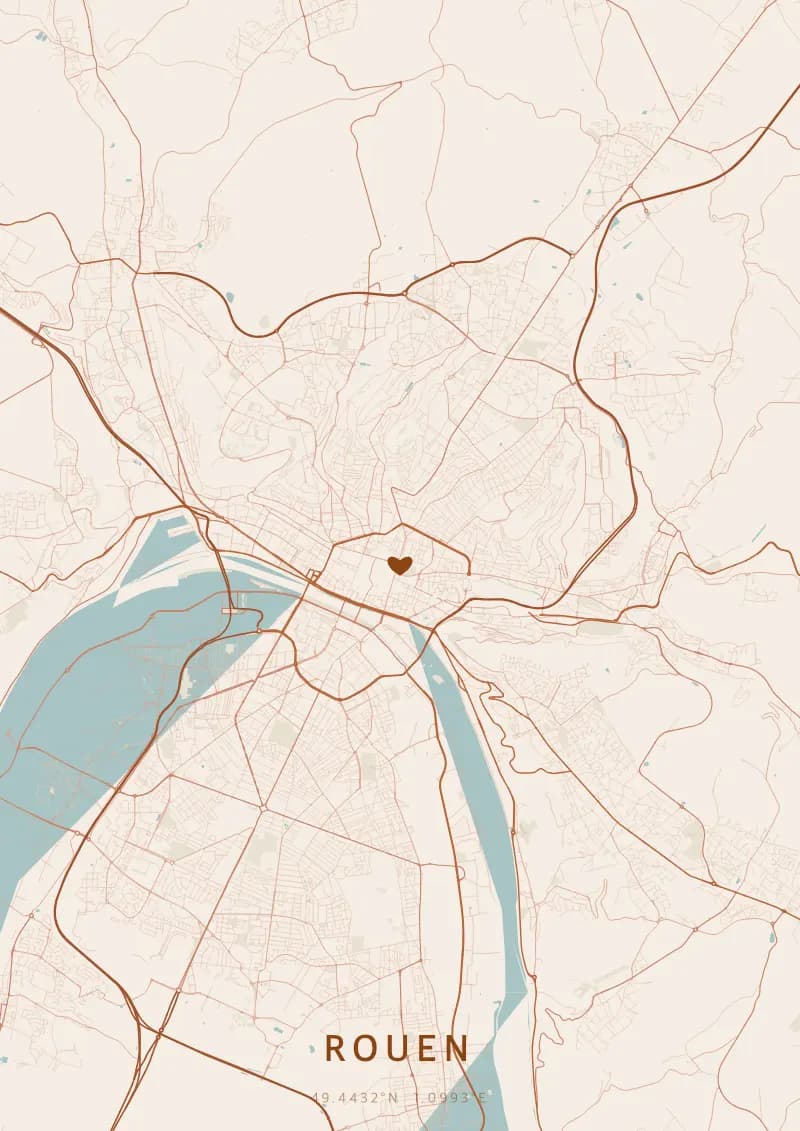 Personalisiertes Stadtposter von Rouen — Rouen