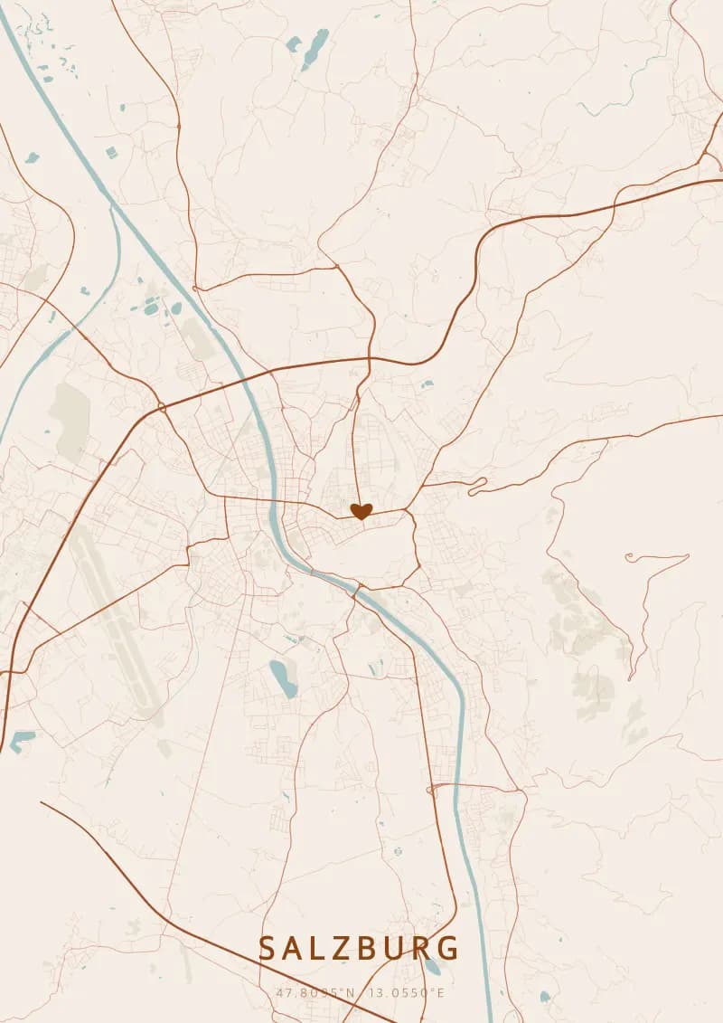 Personalized City Map Poster of Salzburg — Salzburg