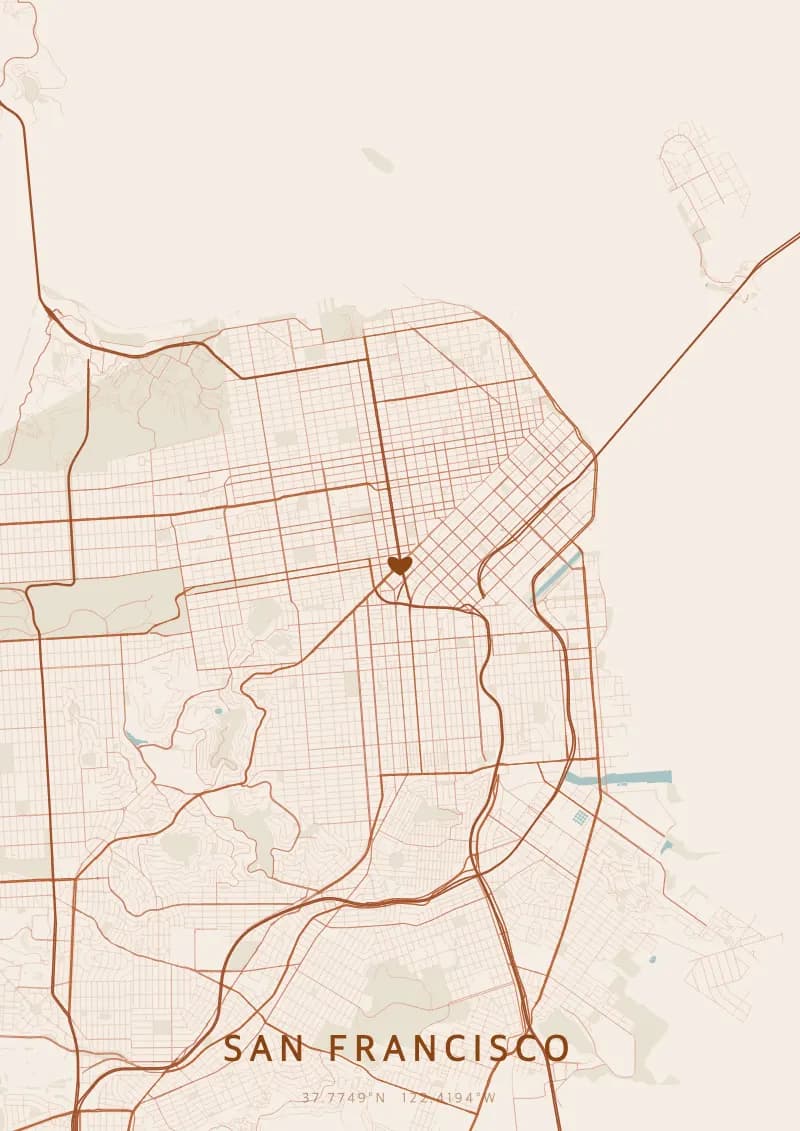 Personalized City Map Poster of San Francisco — San Francisco