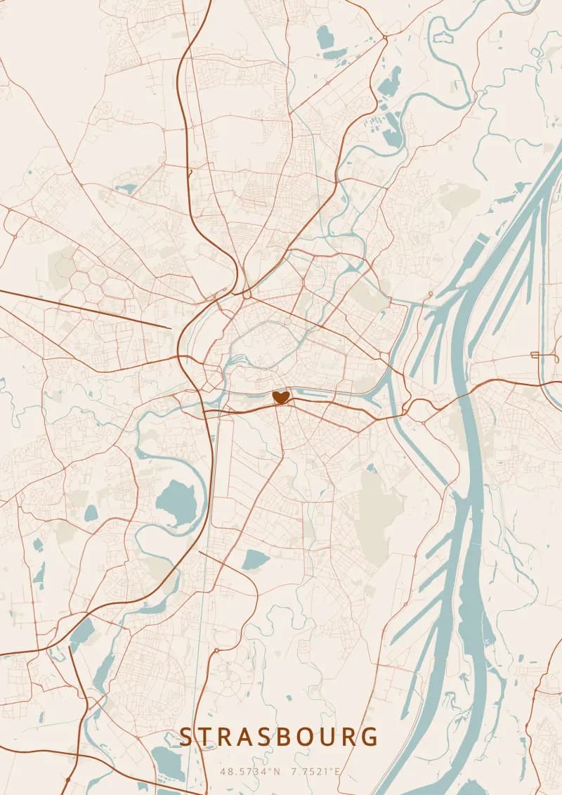 Poster de carte personnalisé de Strasbourg — Strasbourg