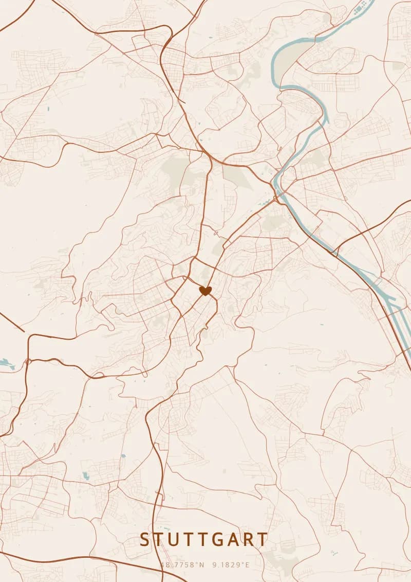 Póster de mapa personalizado de Stuttgart — Stuttgart