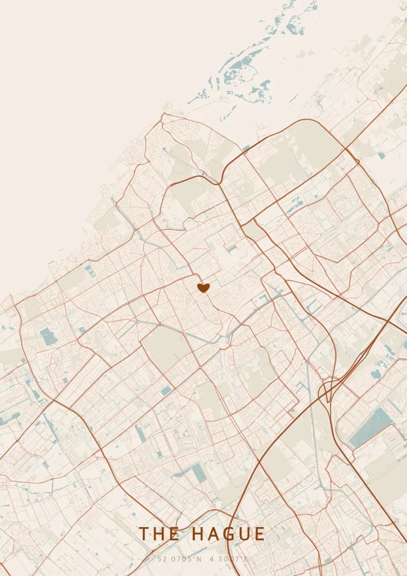 Personalized City Map Poster of The Hague — Haia