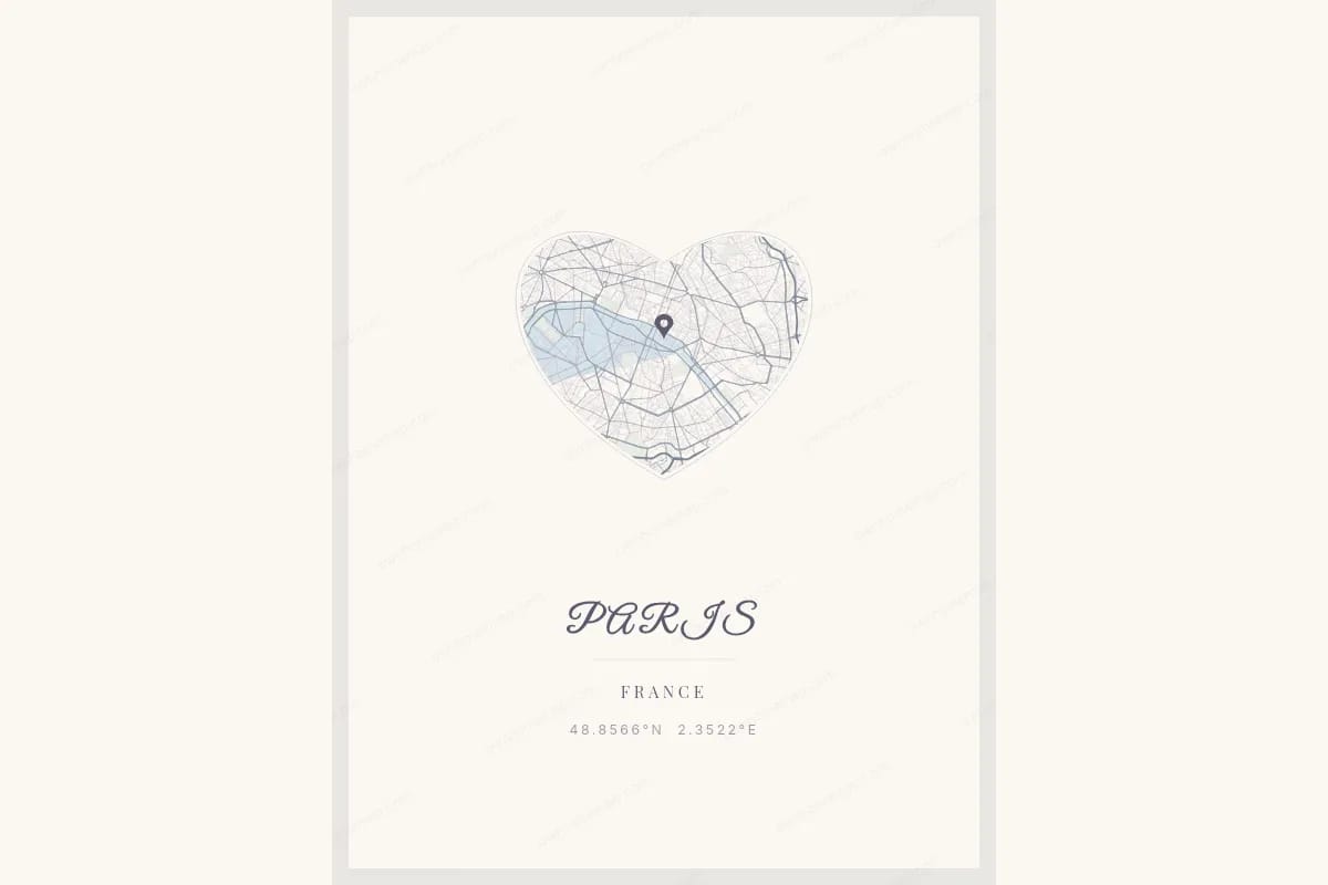 Poster de carte romantique comme cadeau pour elle