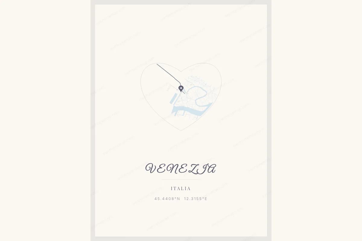 Poster de carte en cœur comme cadeau de fiançailles