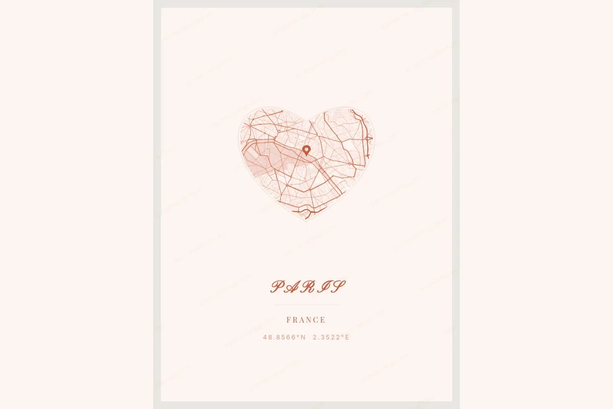 Poster de carte romantique pour la Saint-Valentin