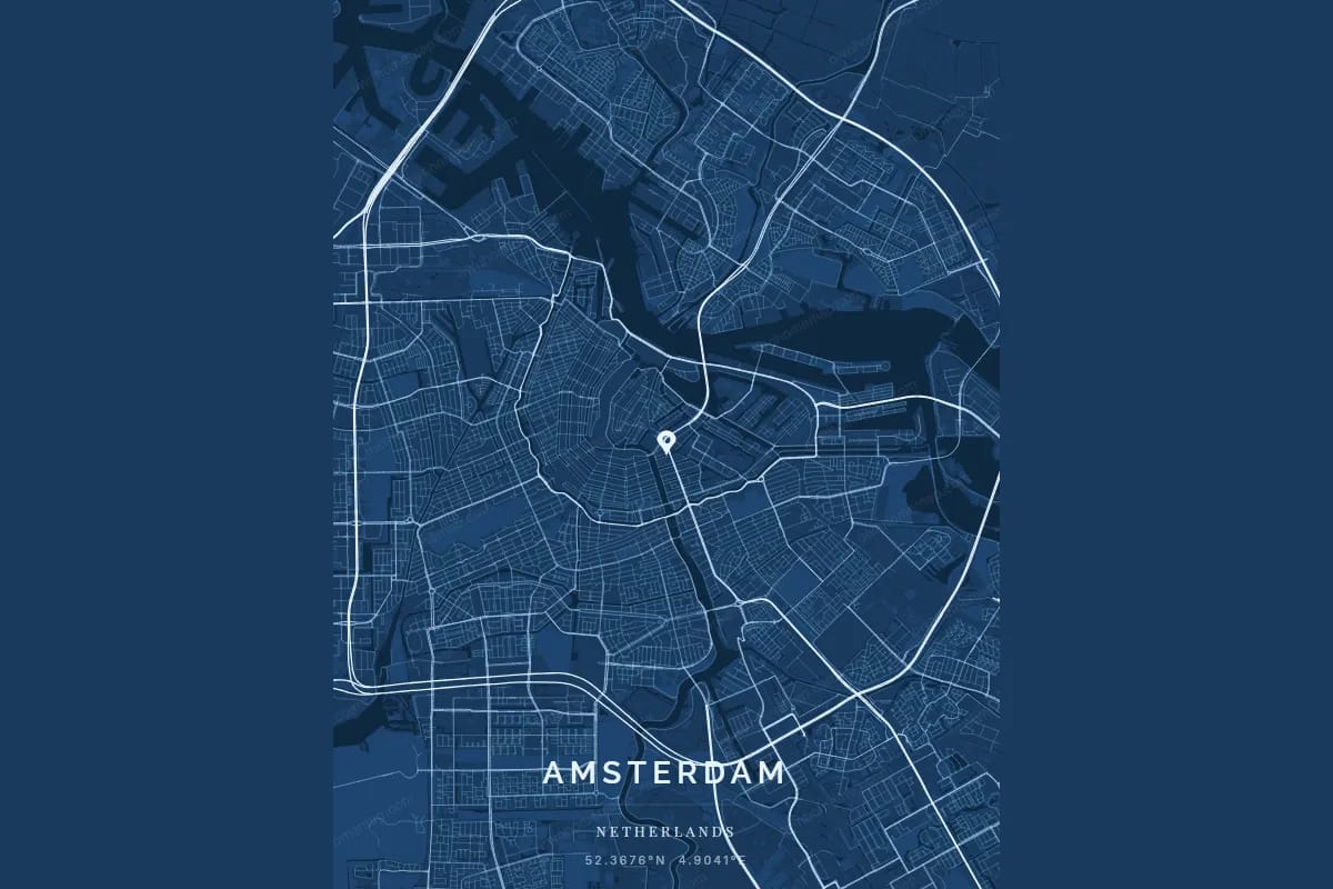Poster de carte dans un cadre élégant