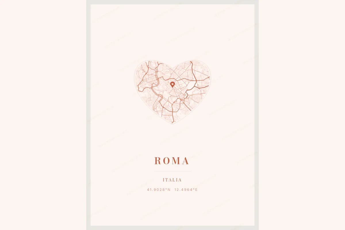 Poster de carte en forme de cœur comme idée cadeau