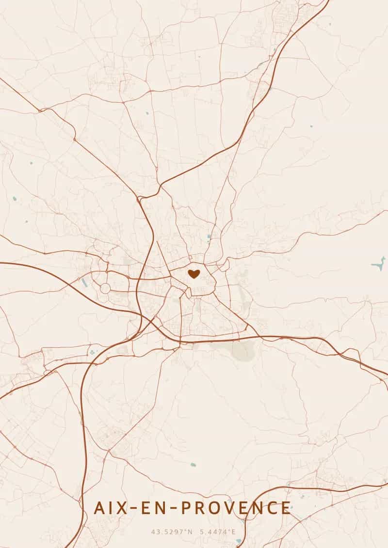 Poster de carte personnalisé d'Aix-en-Provence — Aix-en-Provence