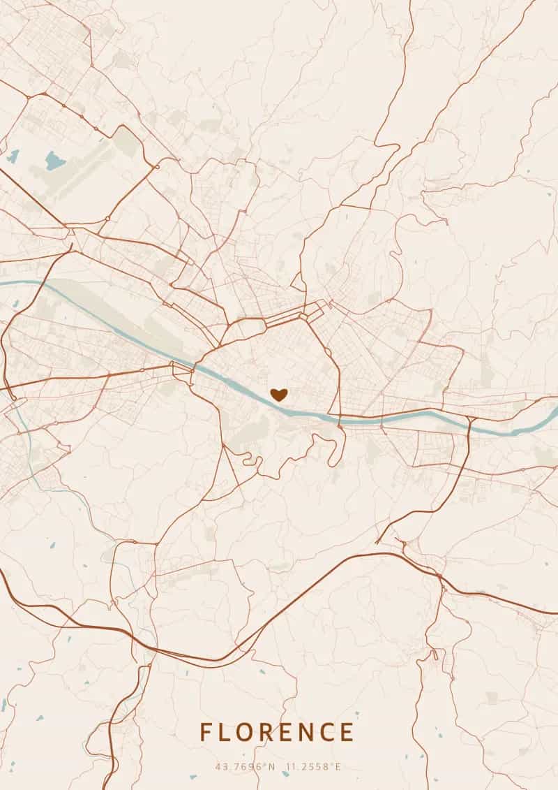 Póster de mapa personalizado de Florencia — Florencia