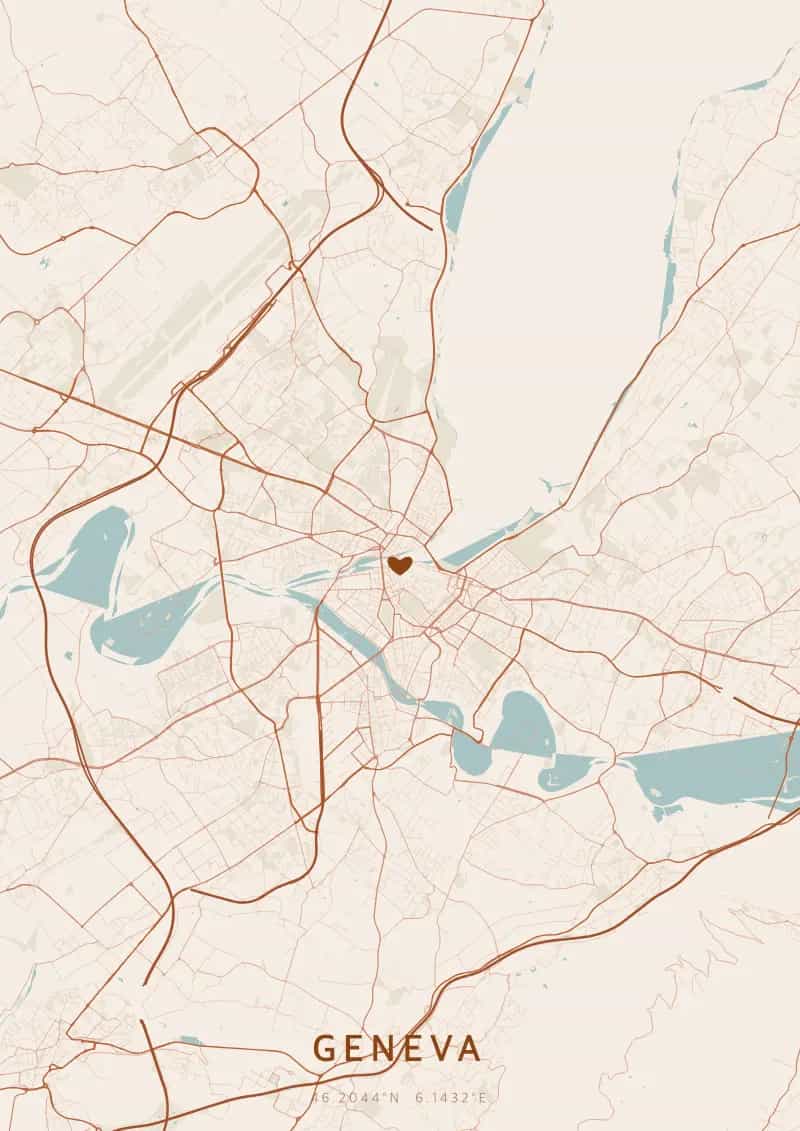 Personalisiertes Stadtposter von Genf — Genf
