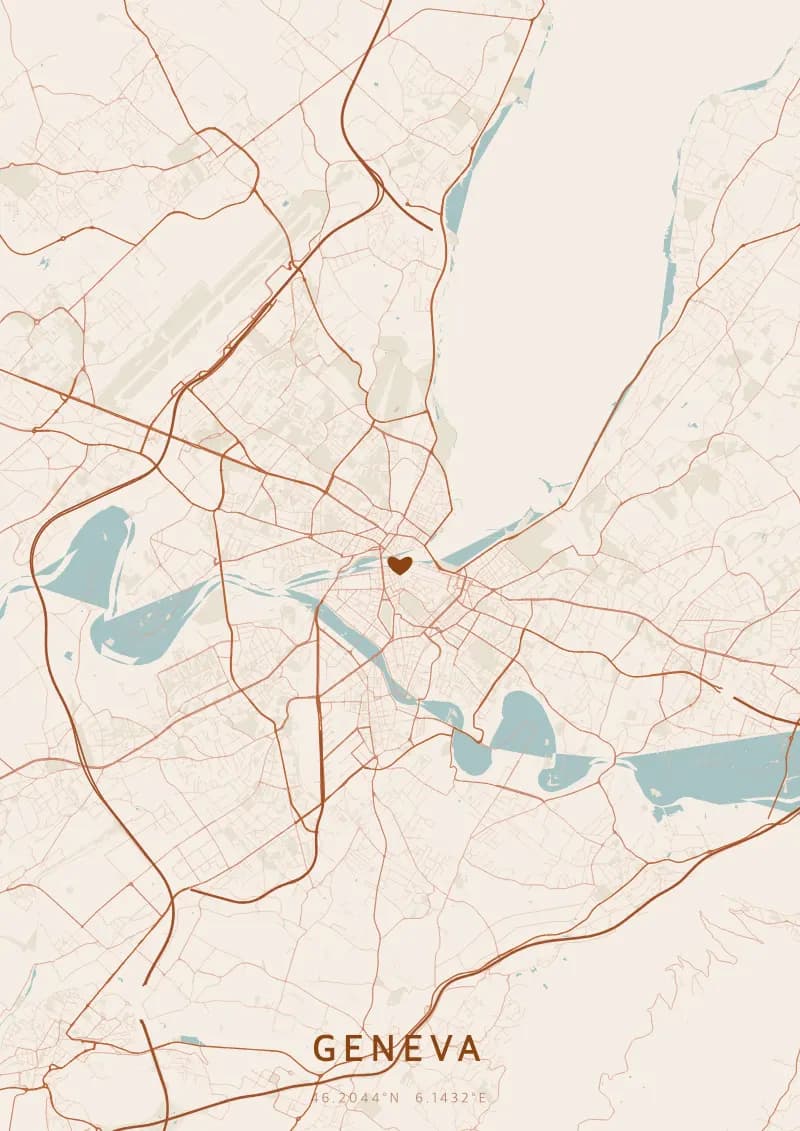 Personalisiertes Stadtposter von Genf — Genf