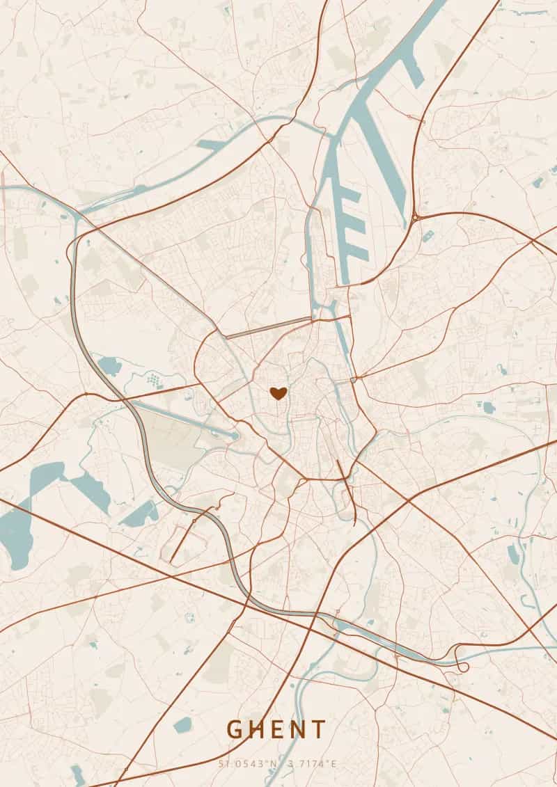 Personalisiertes Stadtposter von Gent — Gent