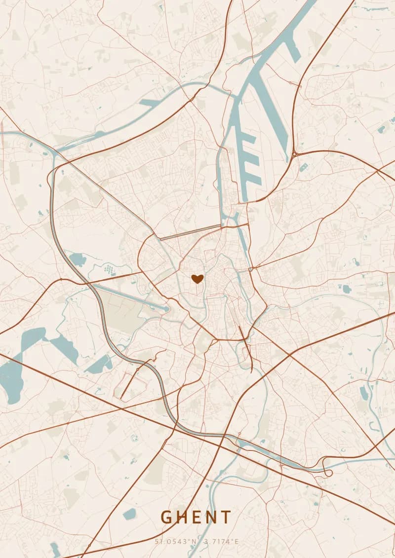 Personalisiertes Stadtposter von Gent — Gent